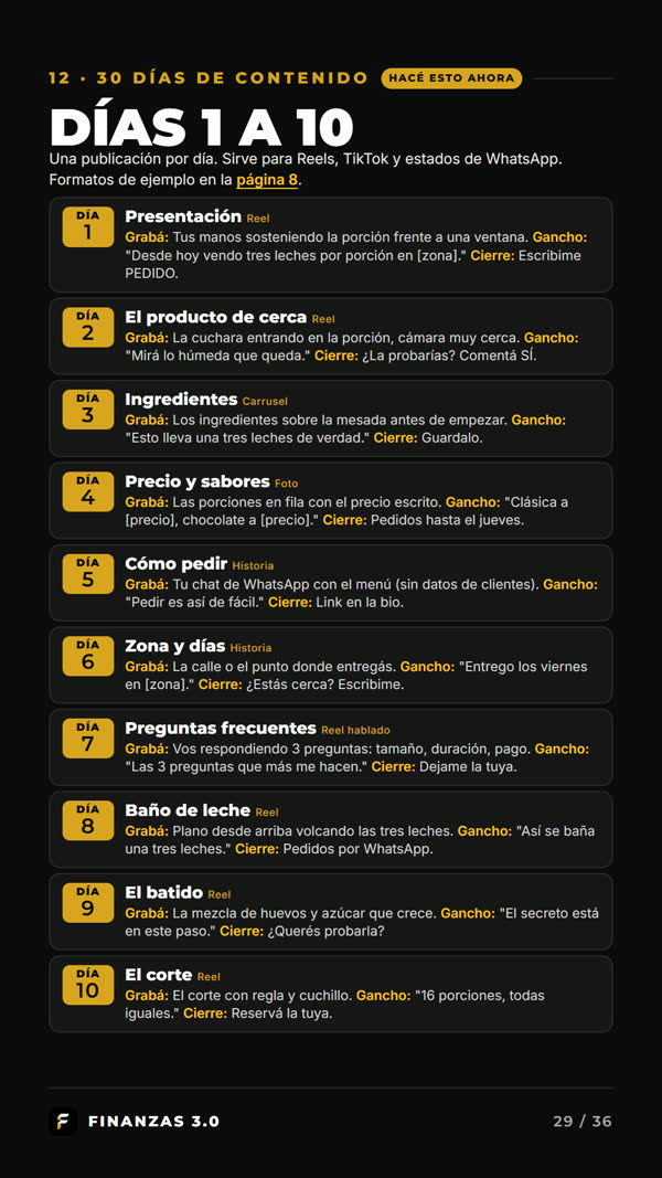 30 días de contenido